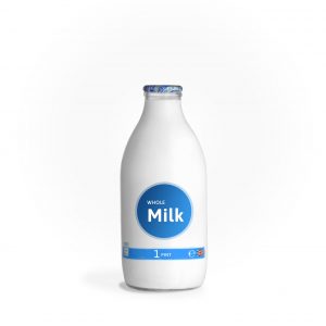 glass office milk bottle